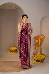Mehfil Zari Woven Silk Saree - Keya Studio