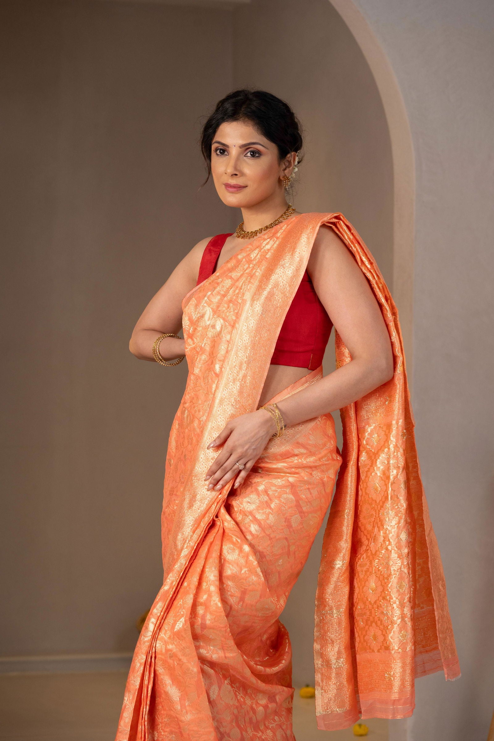 Muktavali Zari Cotton Saree - Keya Studio