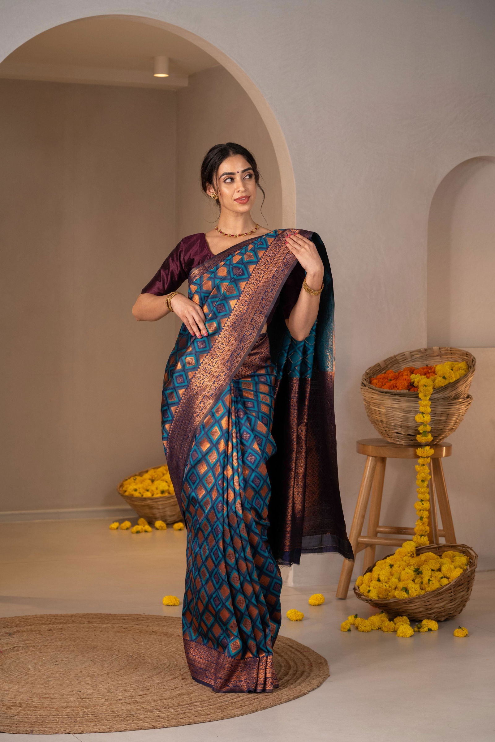 Shyamala Zari Silk Saree - Keya Studio