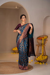 Shyamala Zari Silk Saree - Keya Studio