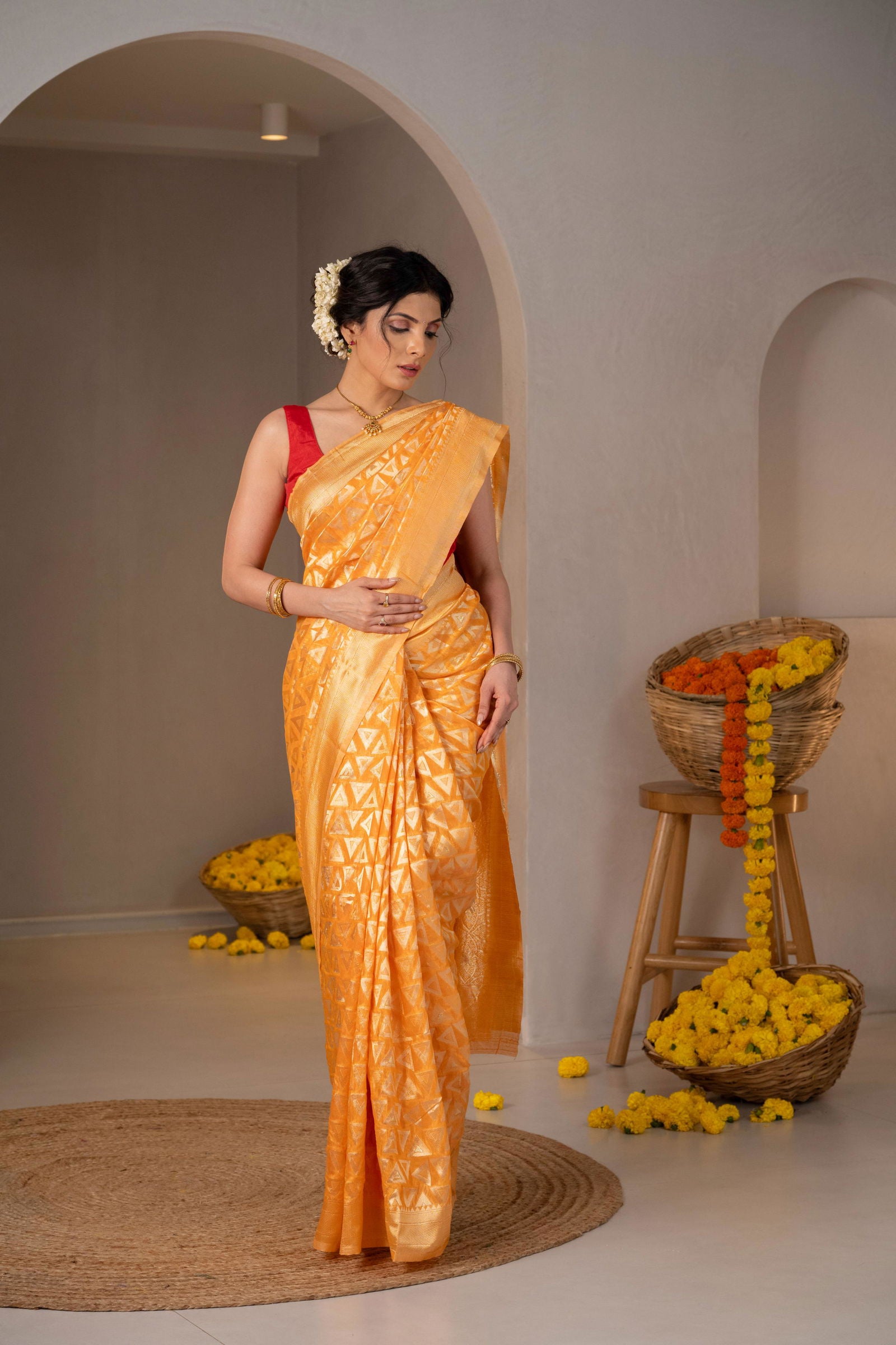 Triveni Cotton Saree - Keya Studio