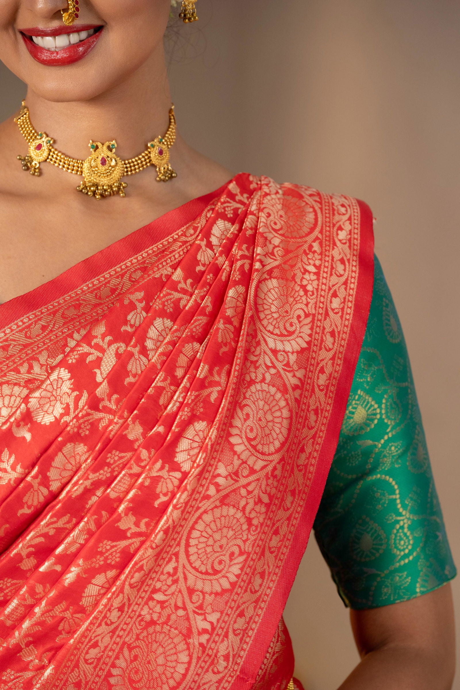 Vanashree Floral Zari Silk Saree - Keya Studio