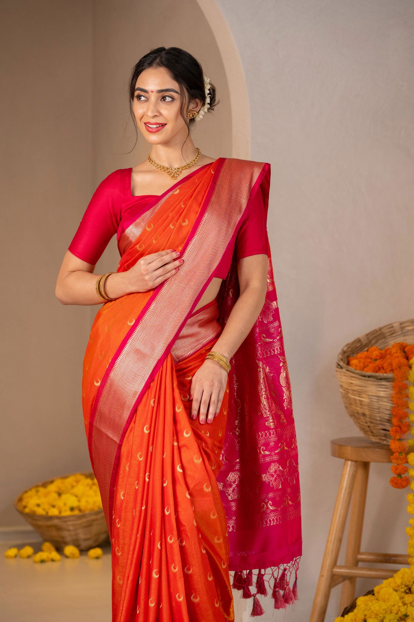 Chandra Prabha Zari Silk Saree - Keya Studio
