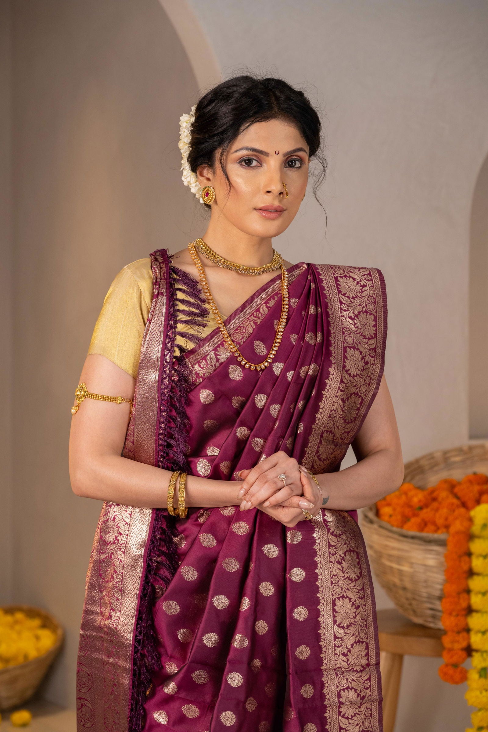 Mehfil Zari Woven Silk Saree - Keya Studio