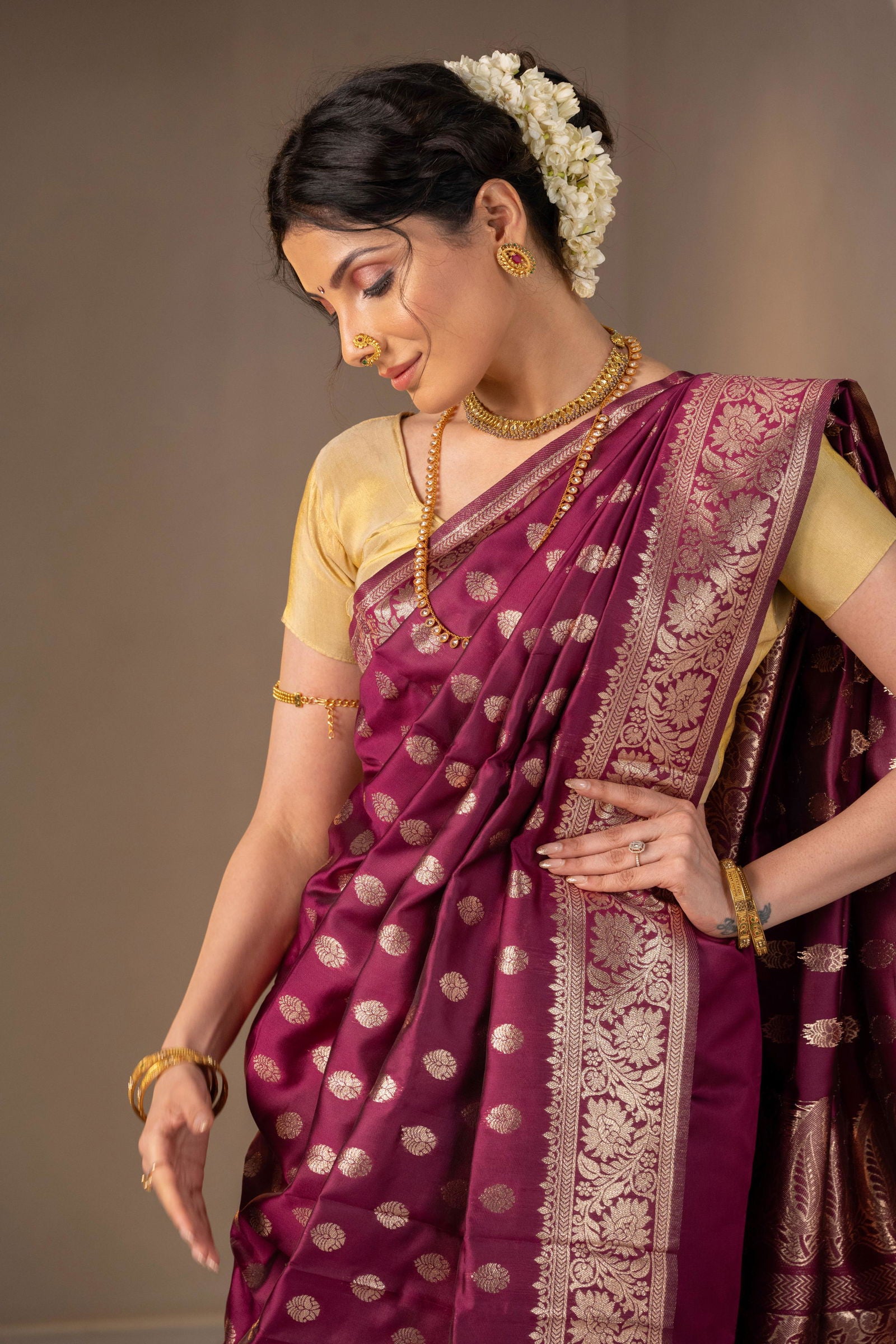 Mehfil Zari Woven Silk Saree - Keya Studio