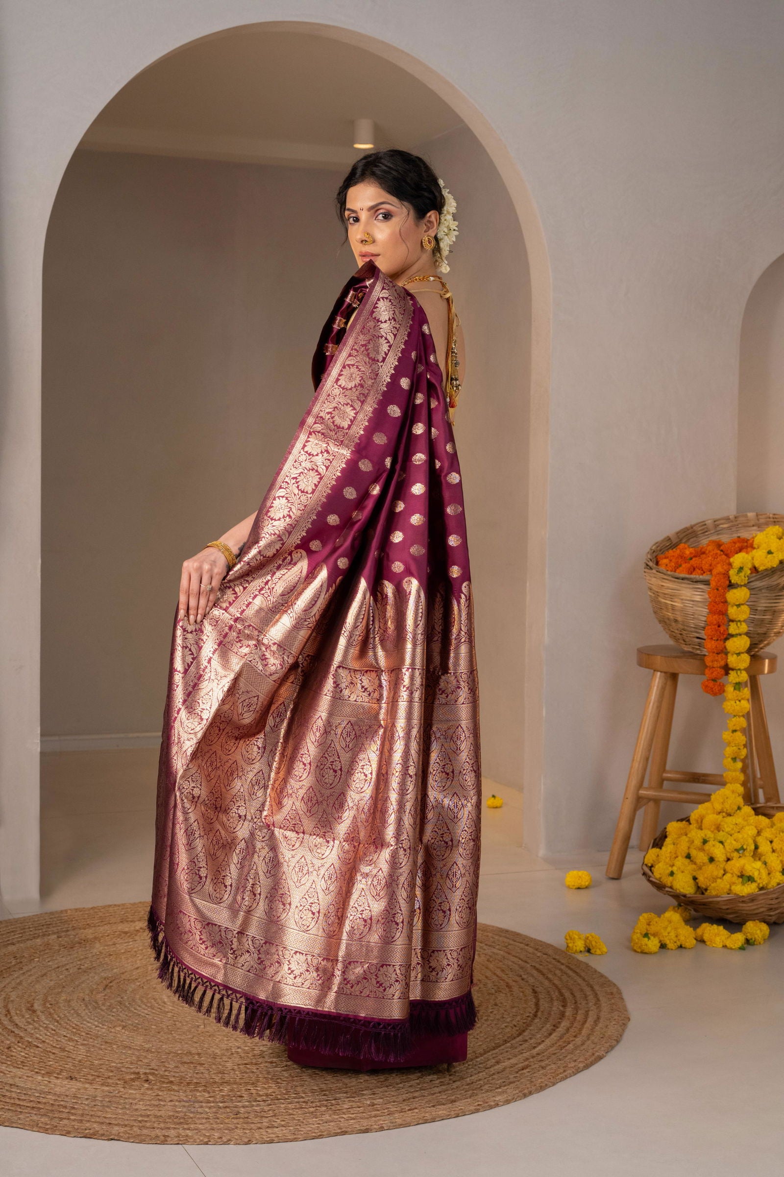 Mehfil Zari Woven Silk Saree - Keya Studio