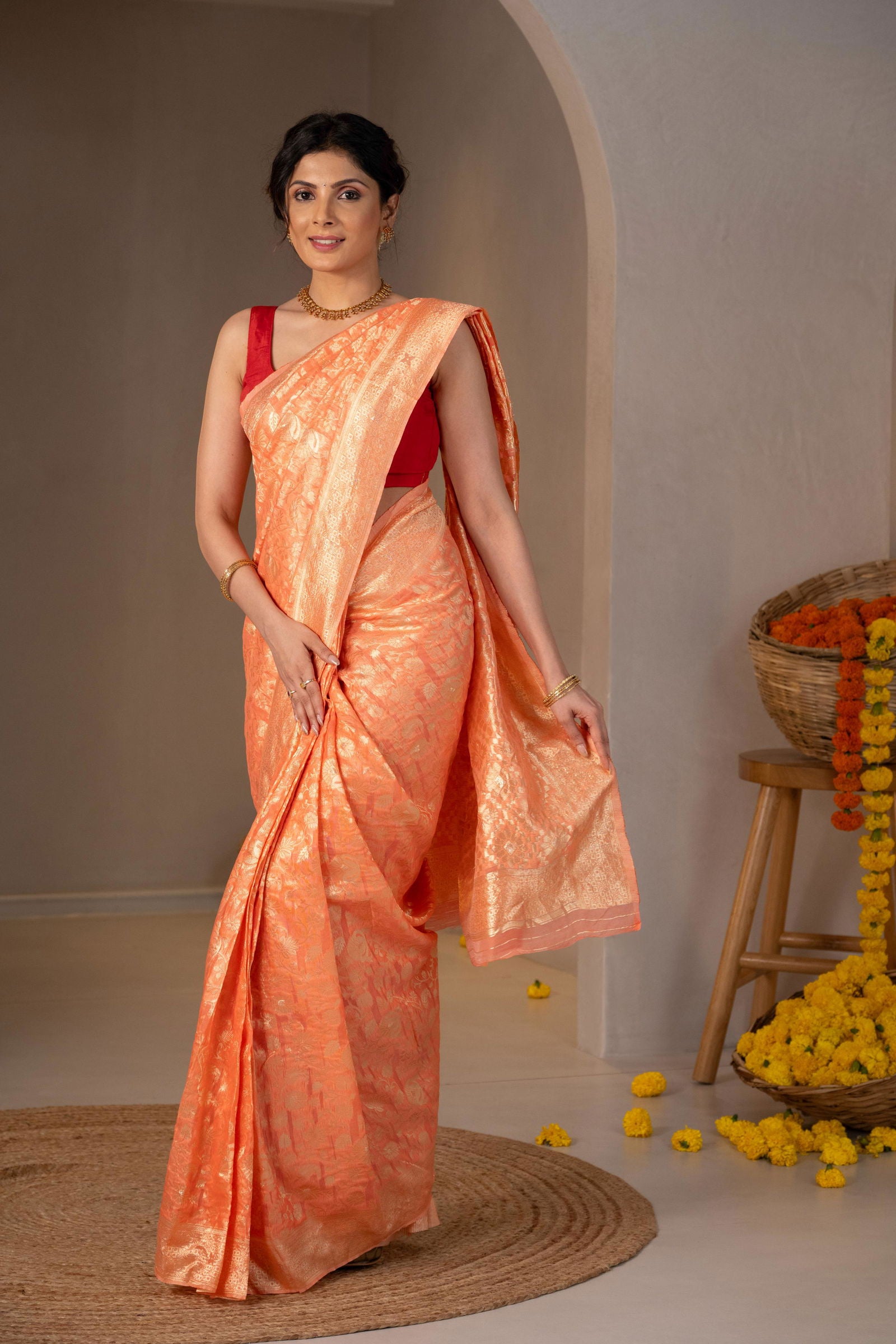 Muktavali Zari Cotton Saree - Keya Studio