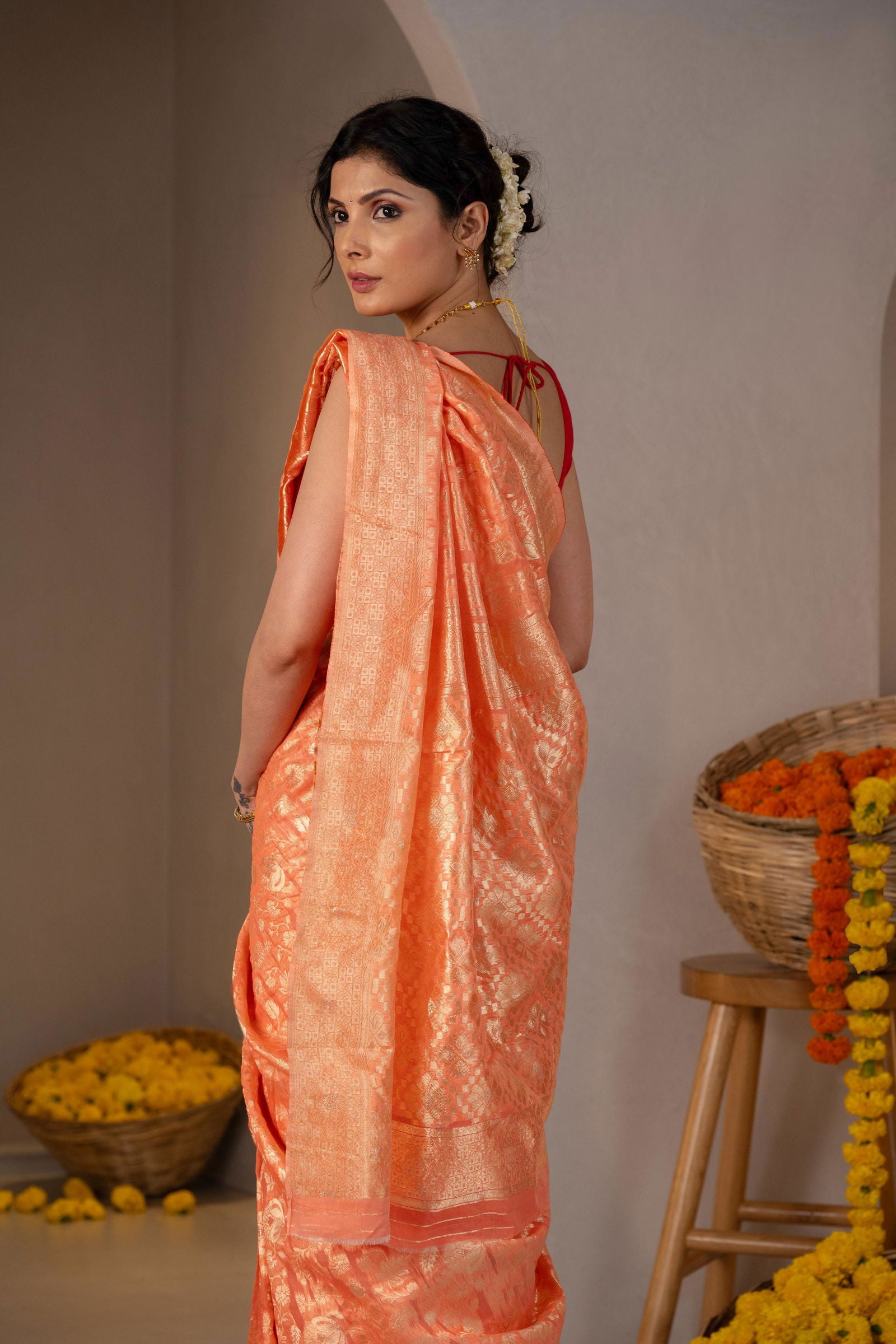 Muktavali Zari Cotton Saree - Keya Studio