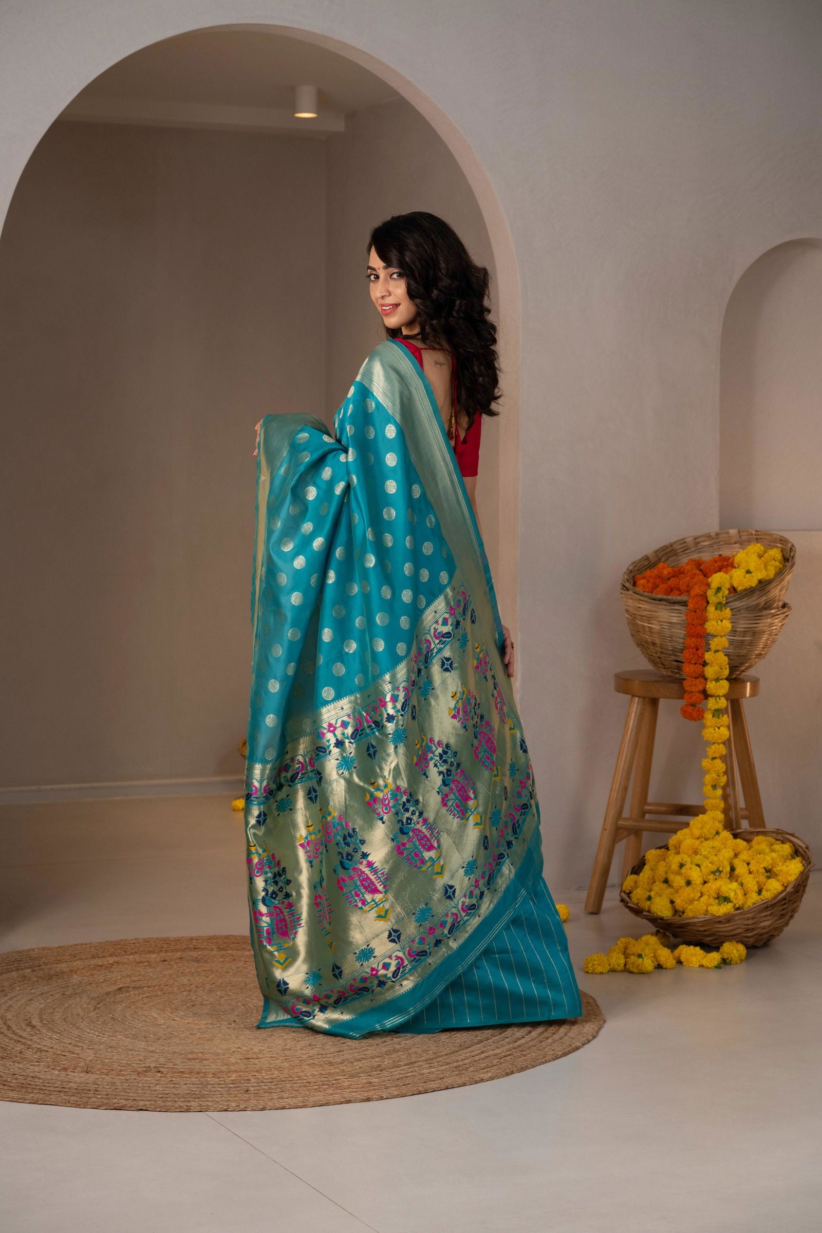 Polka Kanthila Zari Silk Saree - Keya Studio