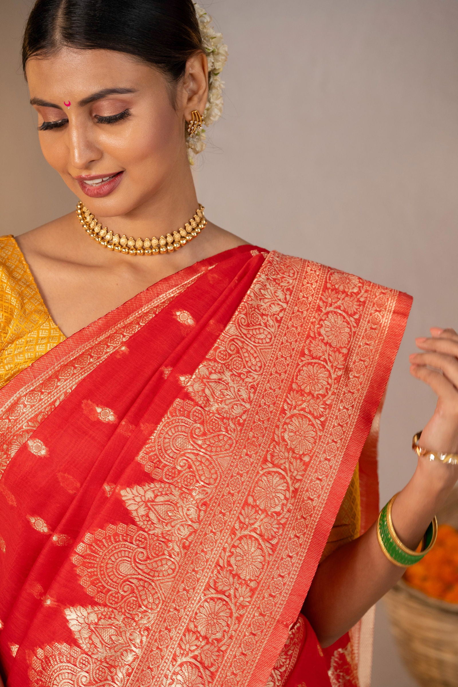 Pushpanjali Zari Cotton Saree - Keya Studio
