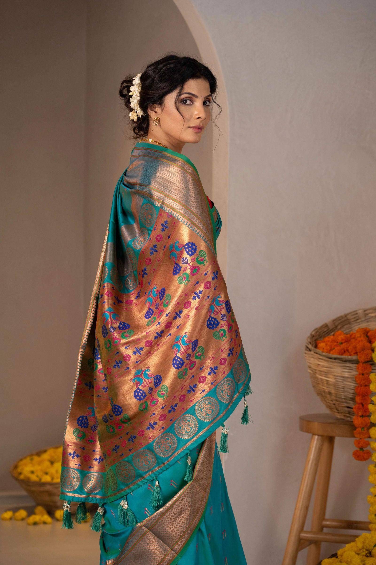 Pushpavalli Zari Silk Saree - Keya Studio