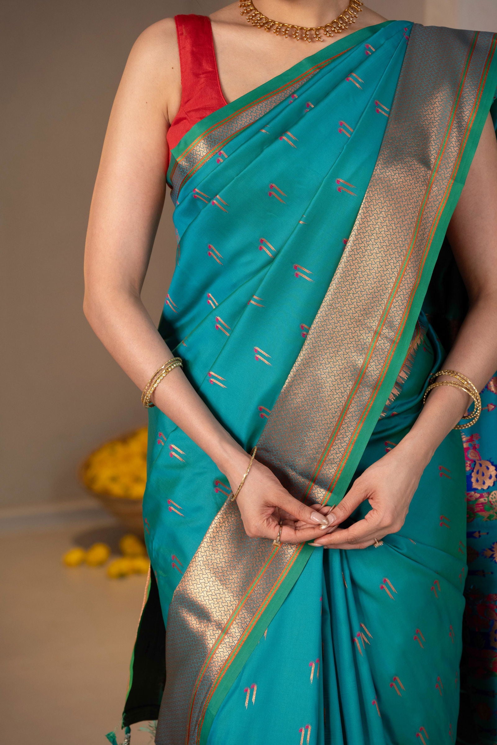 Pushpavalli Zari Silk Saree - Keya Studio
