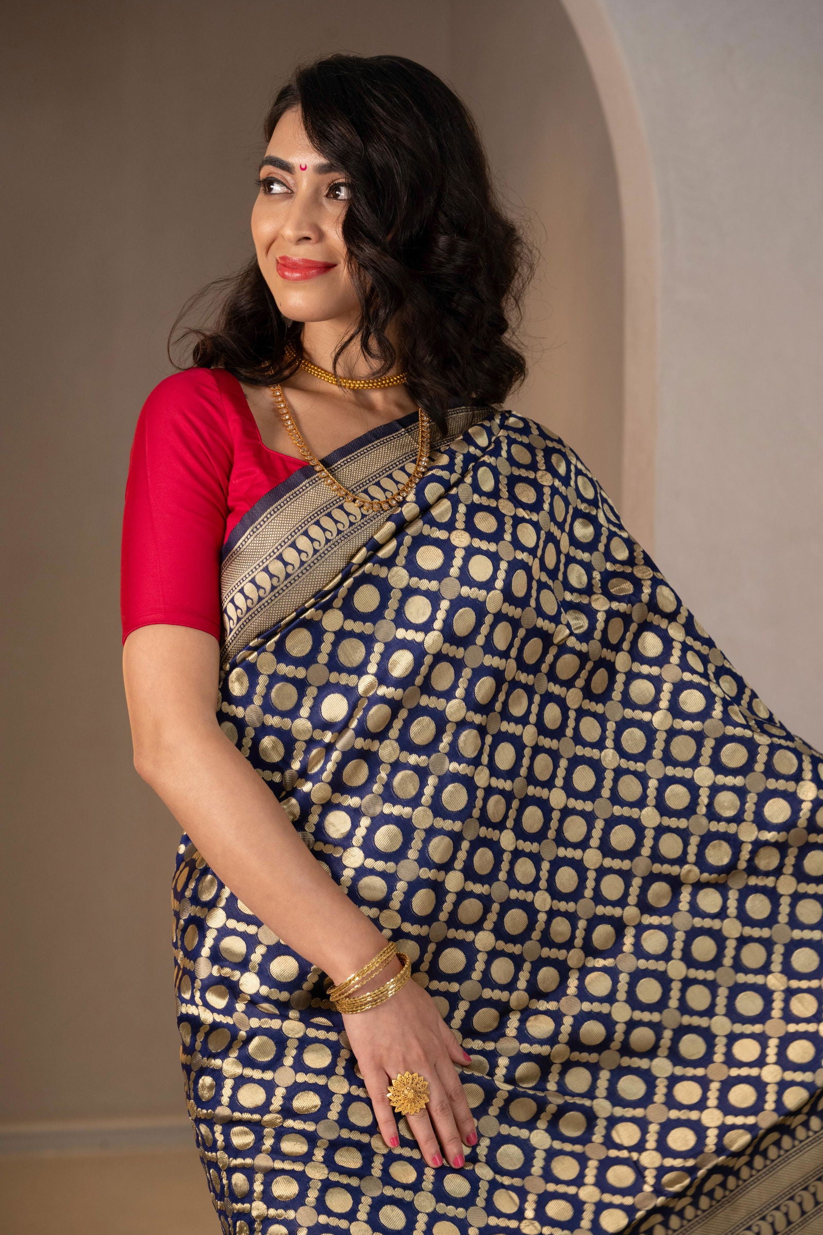 Rasika Polka Zari Silk Saree - Keya Studio
