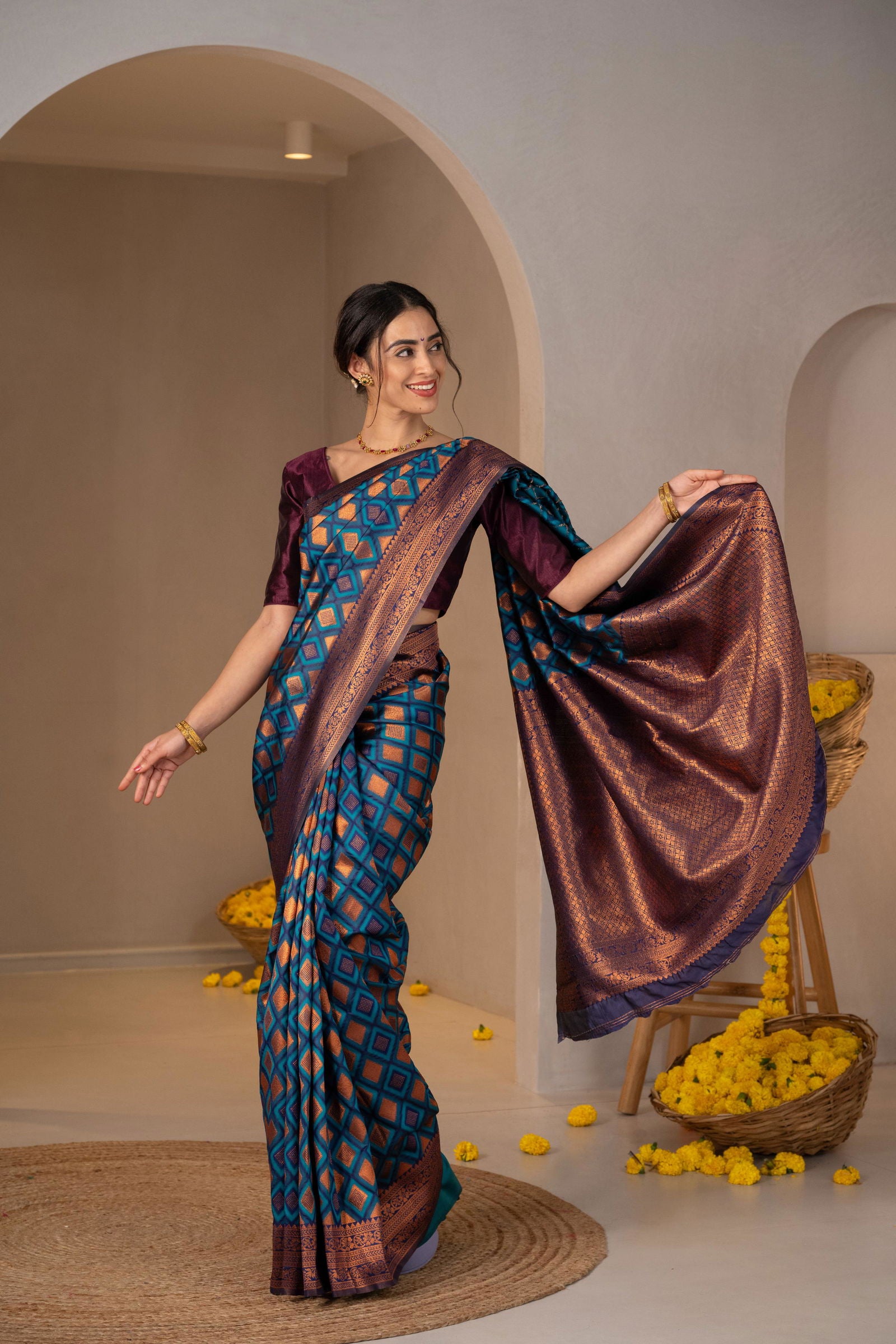 Shyamala Zari Silk Saree - Keya Studio