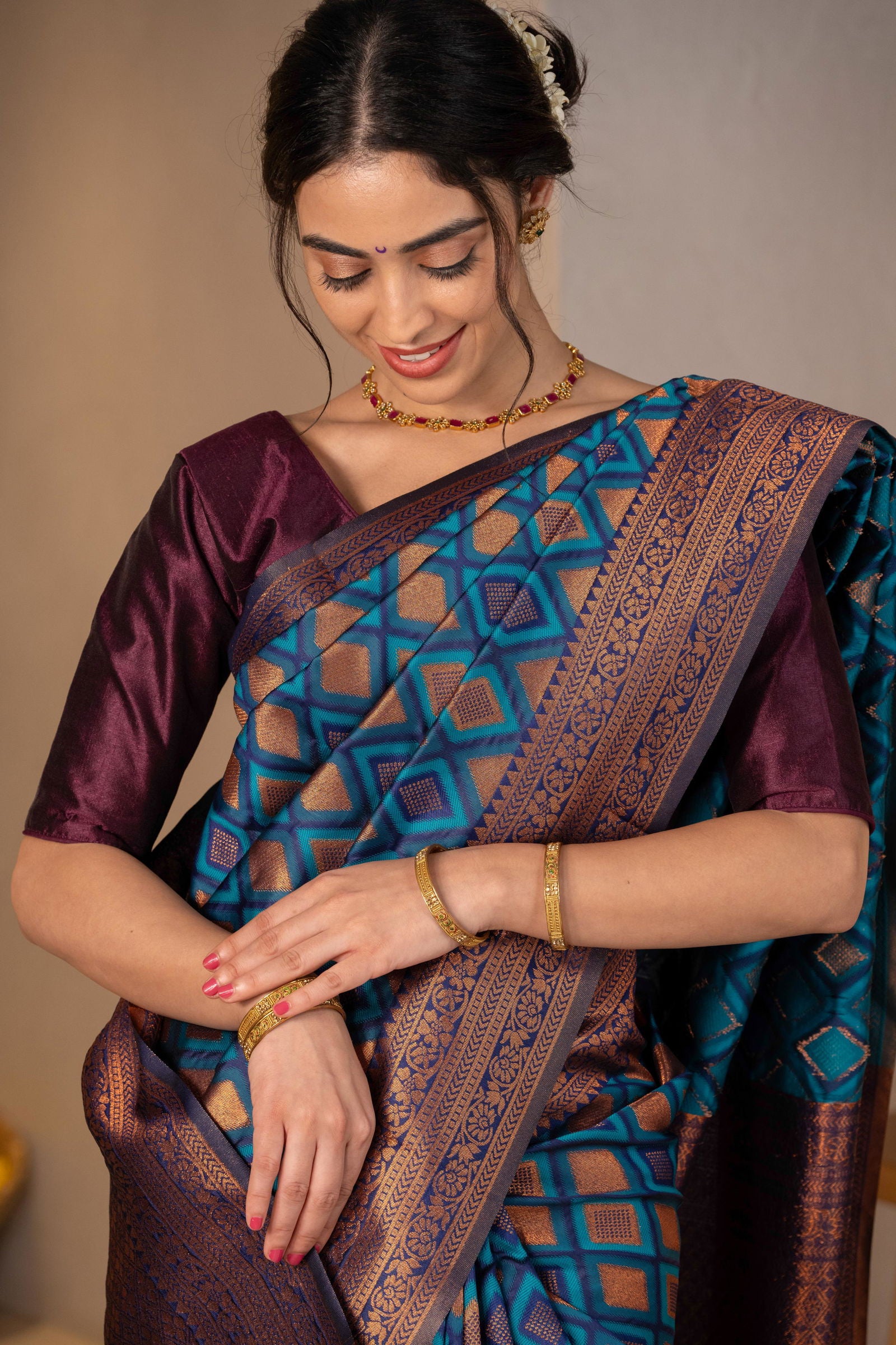 Shyamala Zari Silk Saree - Keya Studio