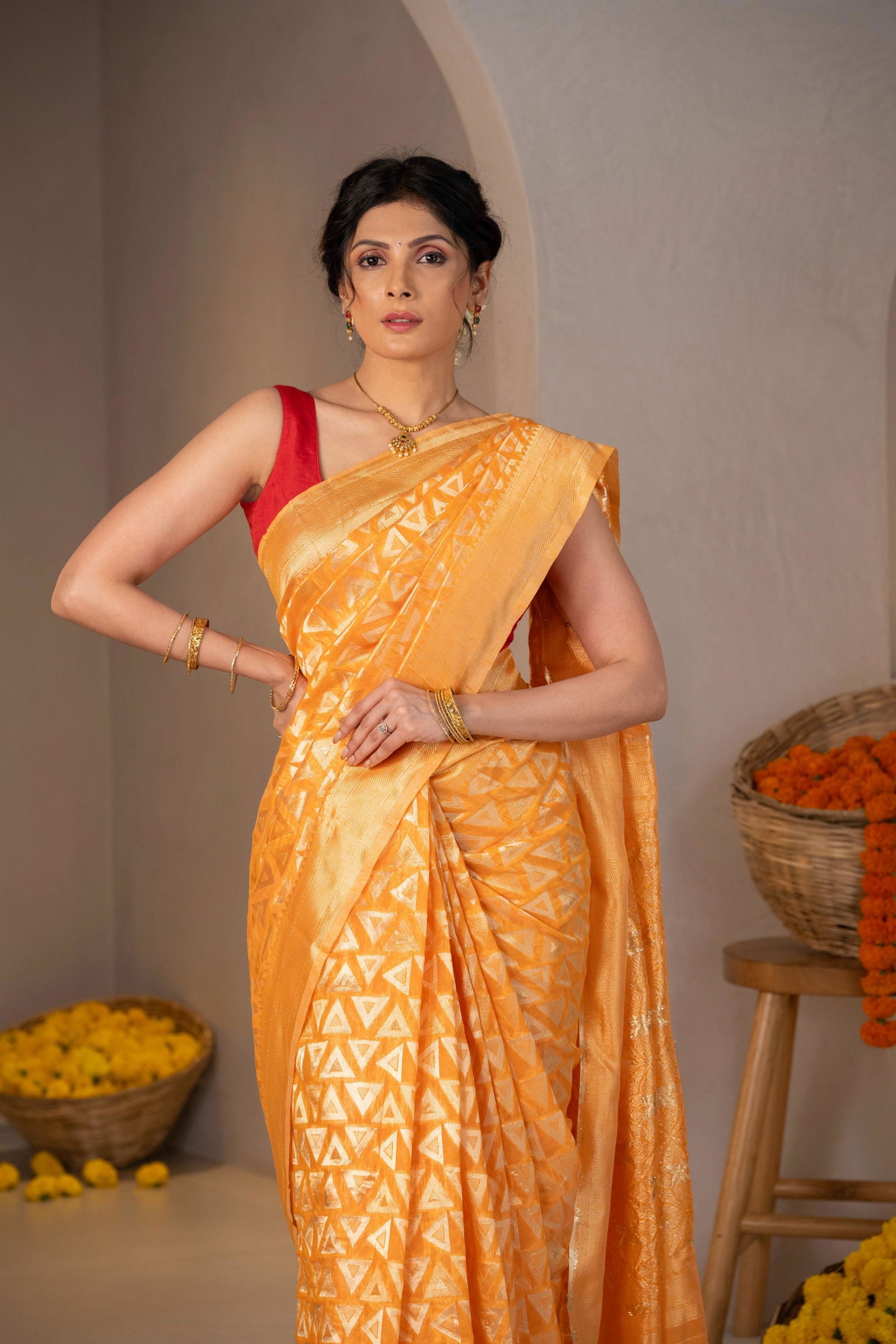 Triveni Cotton Saree - Keya Studio