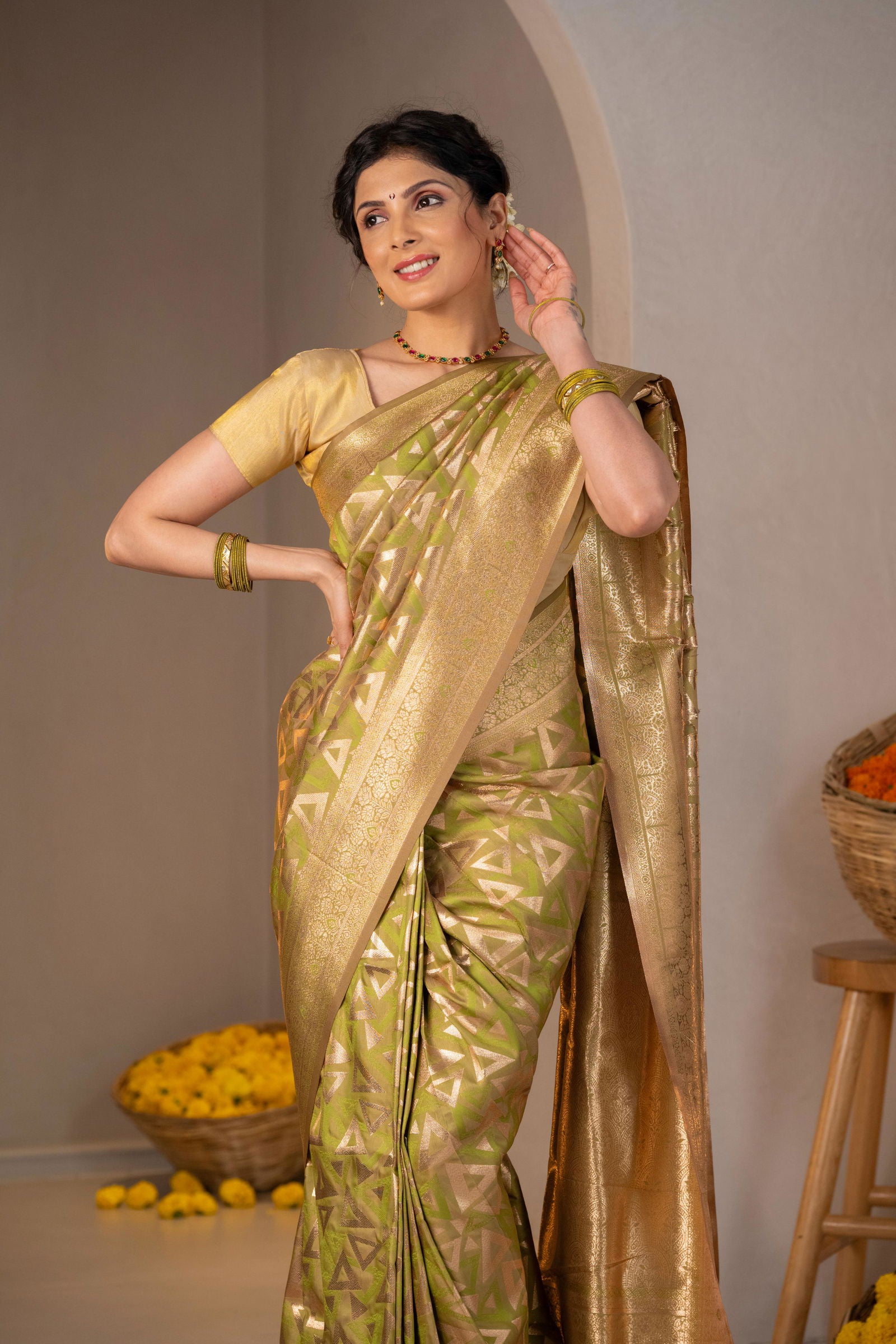 Triveni Zari Silk Saree - Keya Studio