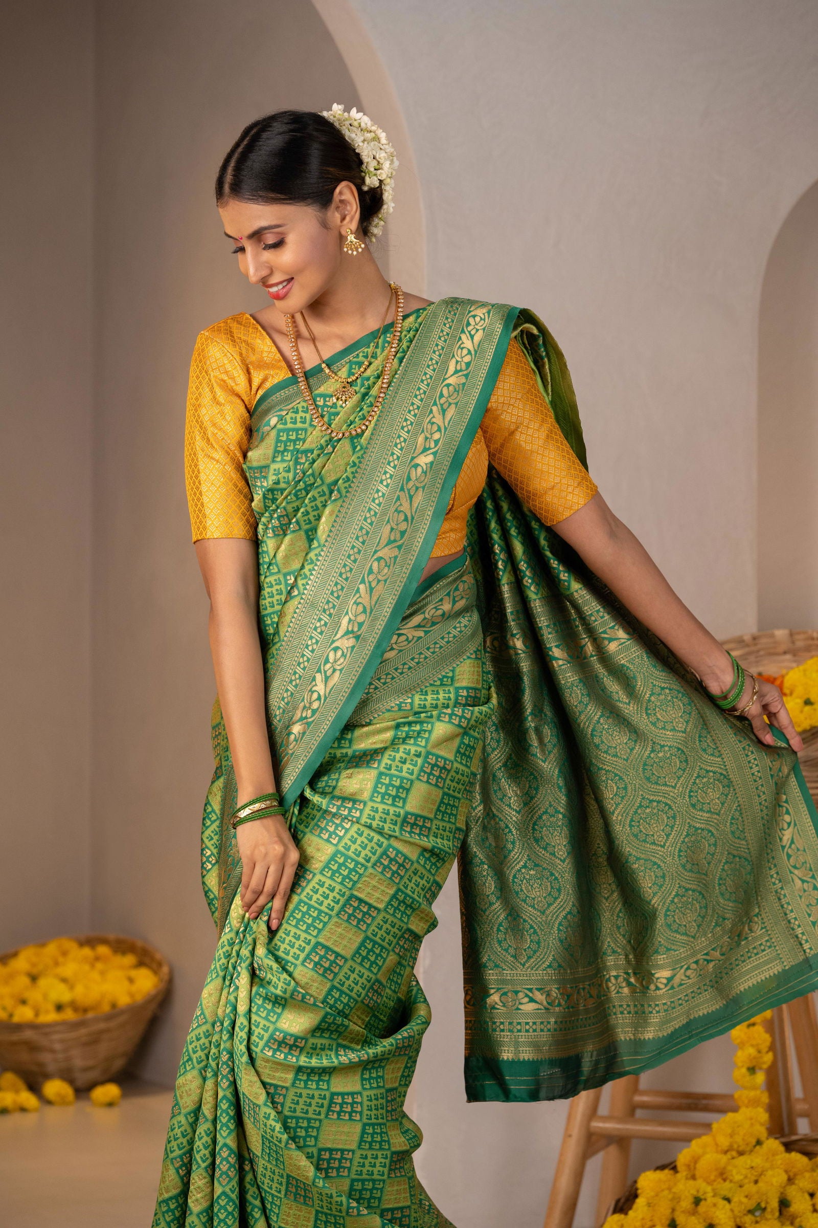 Vajra Valli Zari Silk Saree - Keya Studio