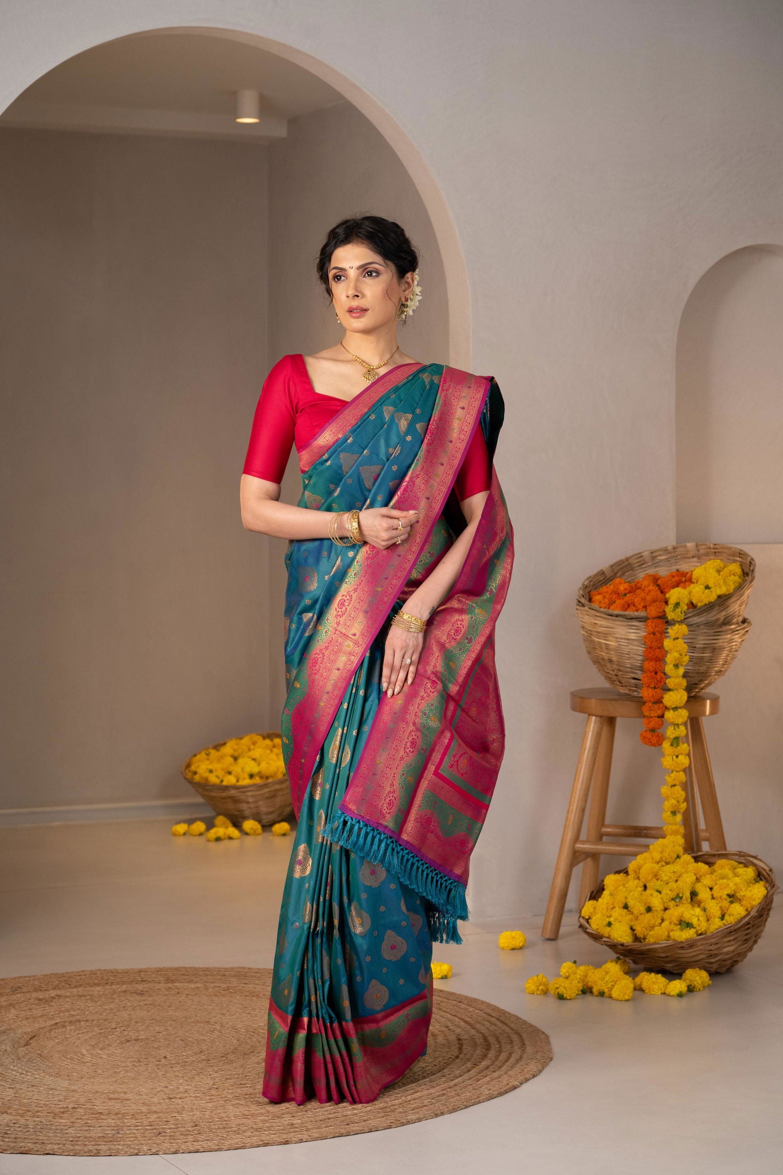 Vande Bharat Zari Silk Saree - Keya Studio
