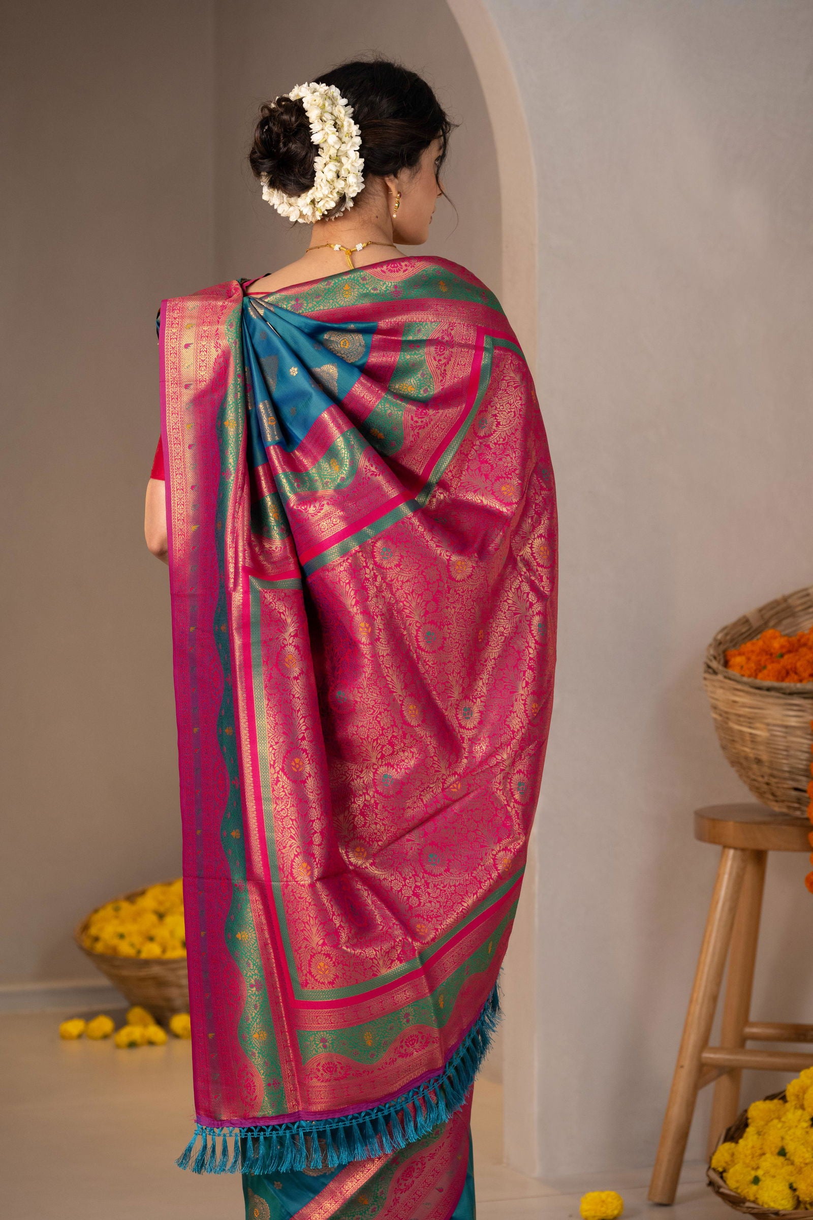 Vande Bharat Zari Silk Saree - Keya Studio