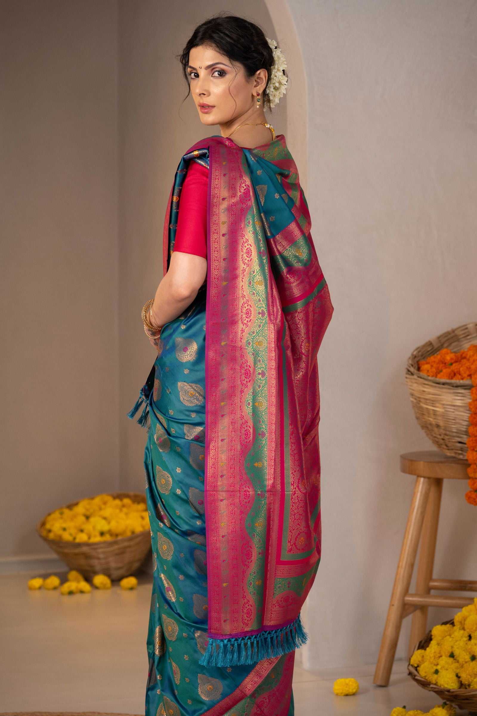 Vande Bharat Zari Silk Saree - Keya Studio