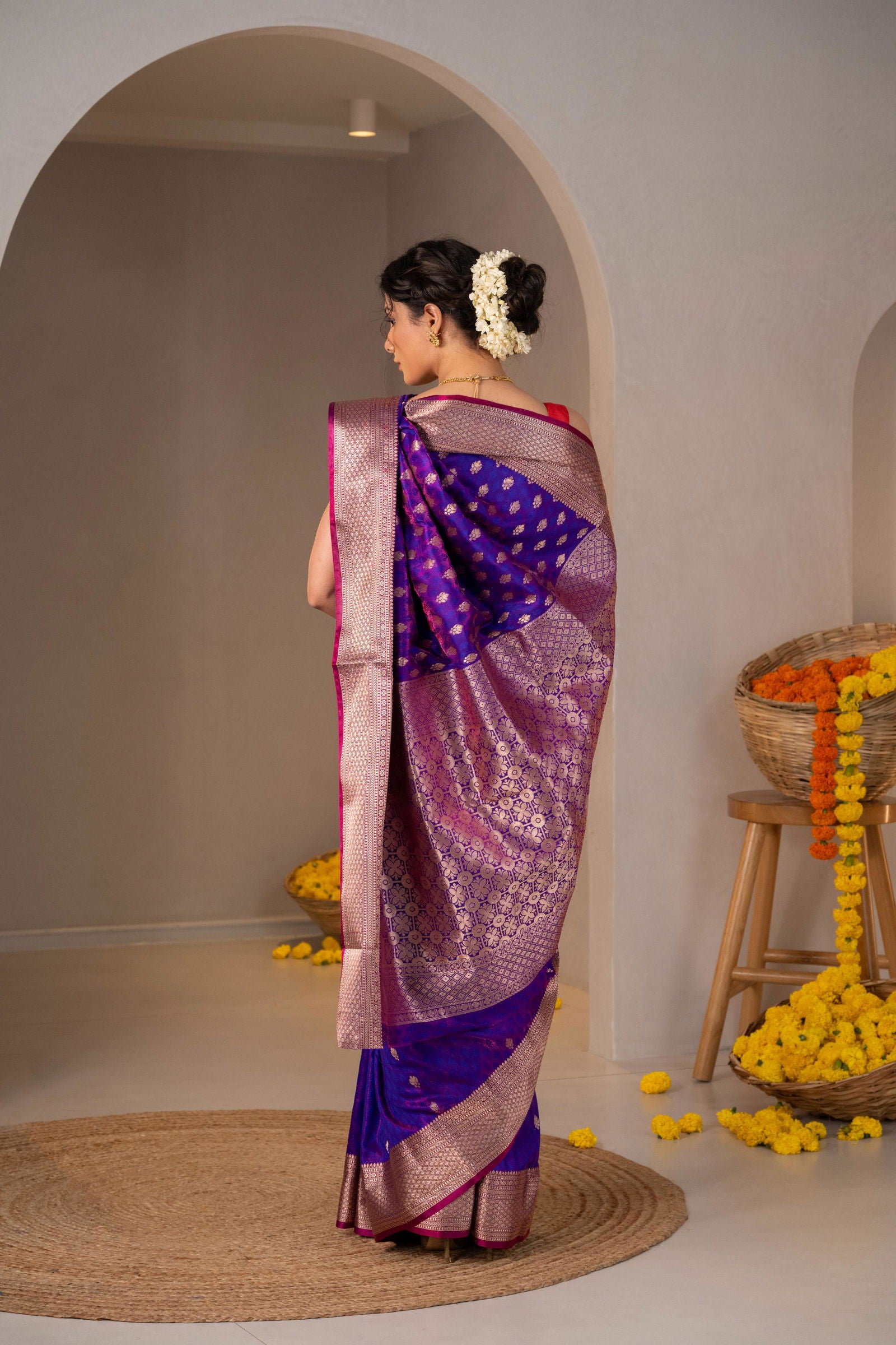 Vrinda Zari Buti Silk Saree - Keya Studio
