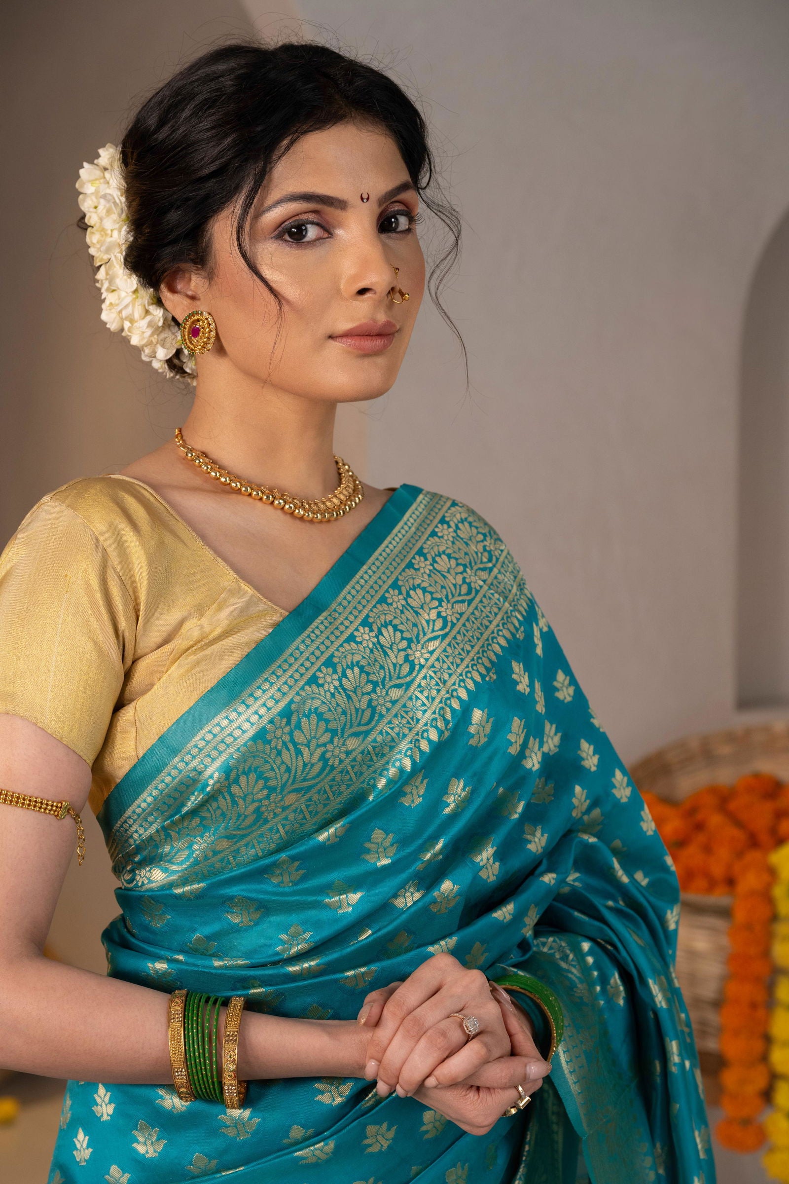 Yogini Zari Buti Silk Saree - Keya Studio